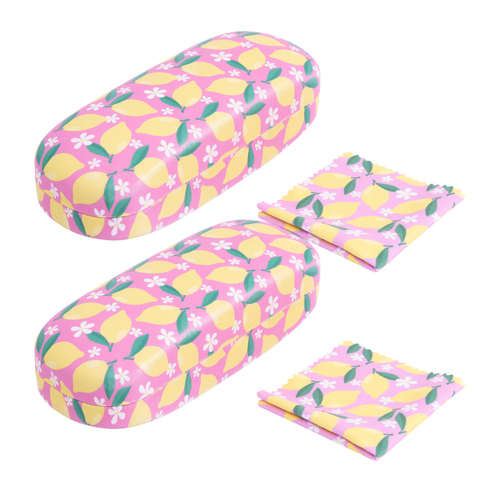 2PK Splosh Handbag Accessories Lemon 16cm Glasses Case w/ Cleaning Cloth