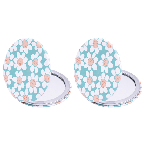 2PK Splosh Handbag Accessories Compact Mirror 7cm Round - Daisy