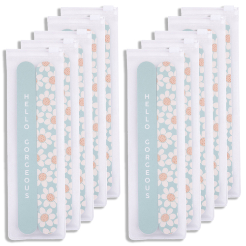 10x 2pc Splosh Handbag Accessories Daisy Nail File Set Double Sided - Blue