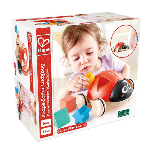 Hape Shape Sorter Ladybug Kids/Toddler Fun Play Toy 12m+