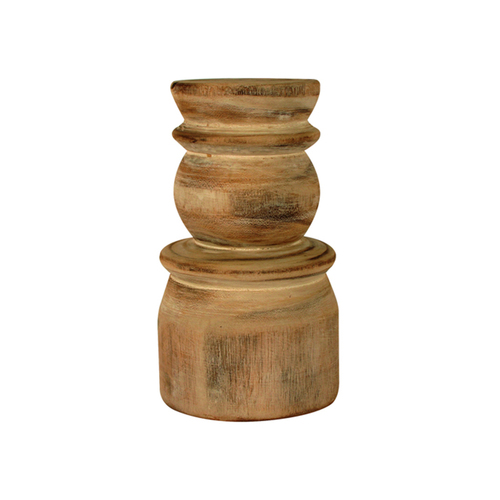 Maine & Crawford Kulon 20cm Pillar Candle Holder - White Wood