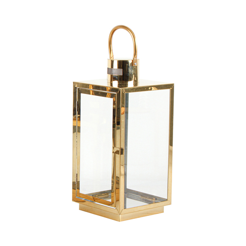 Maine & Crawford Hadiya 37x18cm Lantern Candle Holder Large - Brass Gold