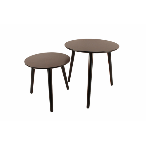 2pc Maine & Crawford Noah 40/50cm Round Table - Dark Brown