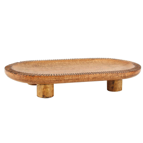 Maine & Crawford Isole 45x20cm Mango Wood Tray w/ Legs - Natural