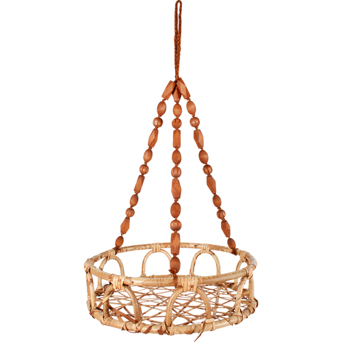 Maine & Crawford Luna 60x35cm Hanging Wood Basket Pot - Natural