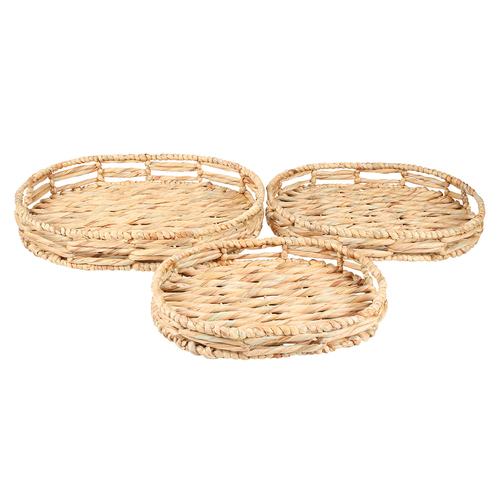 3pc Maine & Crawford Yeyo 35/40/45cm Water Hyacinth Basket - Natural