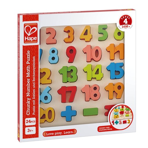 Hape Chunky Number Math Puzzle Kids/Toddler Toy 3+