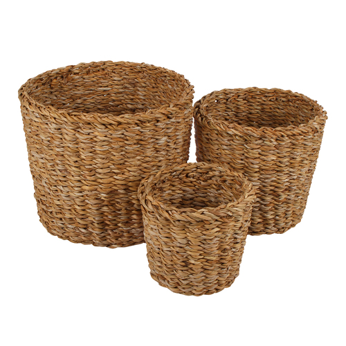 3pc Maine & Crawford Anglesea 13/17/22cm Seagrass Basket - Natural