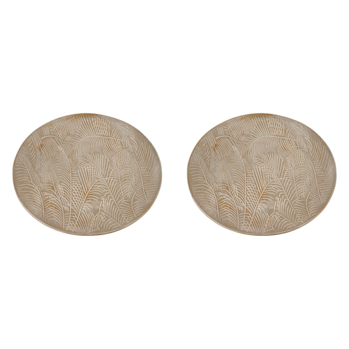 2PK Maine & Crawford Mikkel 40cm Wooden Display Tray Round