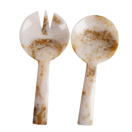 2pc Maine & Crawford Atlas 23cm Resin Spoon/Fork Salad Servers Set - NTRL