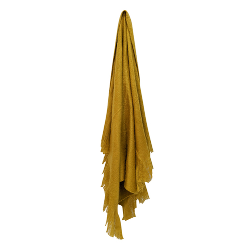 Maine & Crawford Maci 170x130cm Super Plush Throw - Mustard