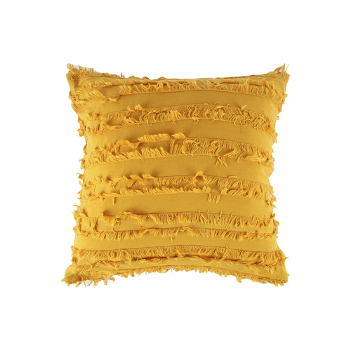 Maine & Crawford Olander 45x45cm Fringed Cushion - Mustard