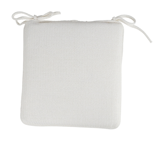 Maine & Crawford Brooke 42cm Outdoor Seat Cushion w/ Ties - White