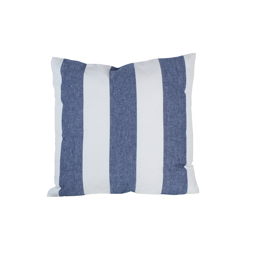 Maine & Crawford Huso Stripe 50x50cm Cotton Cushion - Navy/White