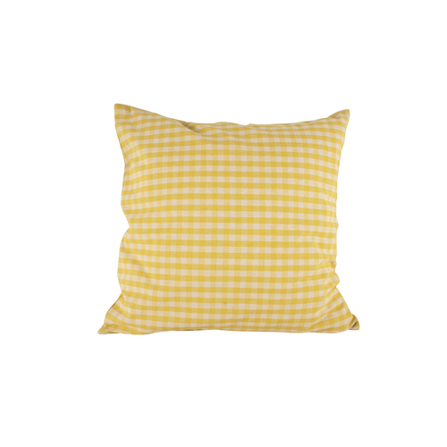 Maine & Crawford Cyrene 50x50cm Cotton Gingham Cushion - Pastel Yellow