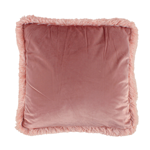 Maine & Crawford Kareem 50x50cm Soft Cushion w/ Fringing - Dusty Pink