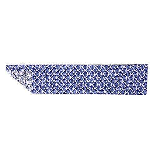 Maine & Crawford Holmes 150x33cm Cotton Pattern Table Runner - Blue