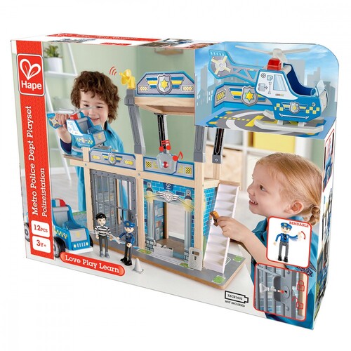 Hape Metro Police Dept Playset Kids/Toddler Pretend Toy 3+