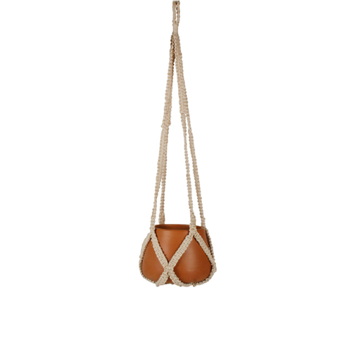 Maine & Crawford Kia Macrame 110cm Plant Pot Hanger - Terracotta