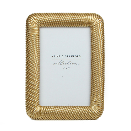 Maine & Crawford Mel 19x14cm Antique Resin Photo Frame - Gold