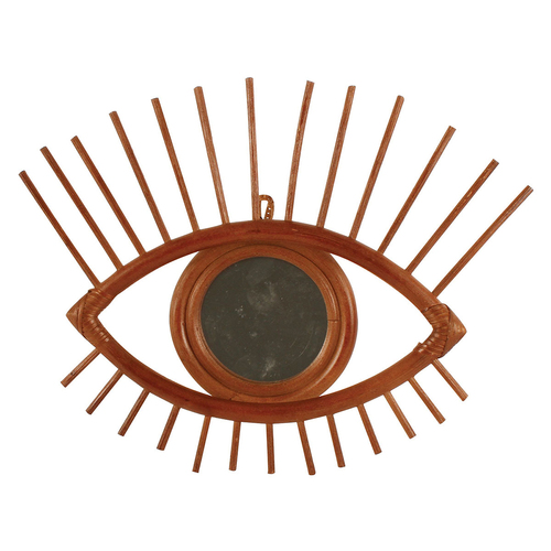 Maine & Crawford Lanu 35x30cm Eye Mirror Decor - Brown