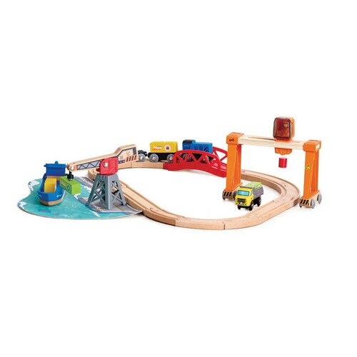 Hape Lift & Load Harbour Set Kids/Toddler Activity Toy 3+