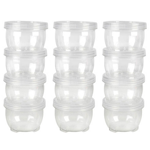 3PK 4pc Home Expression 240ml Plastic Containers Twist Stackable - Clear