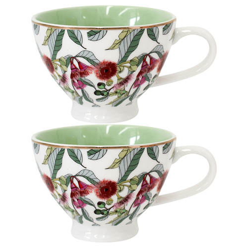 2PK LVD Gum Flowers Porcelain 13.5cm Coffee/Tea Cup w/ Handle