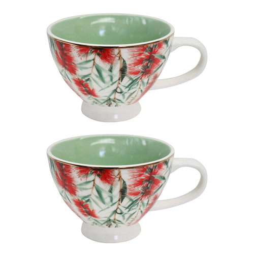 2PK LVD Bottlebrush Porcelain 13.5cm Coffee/Tea Cup w/ Handle