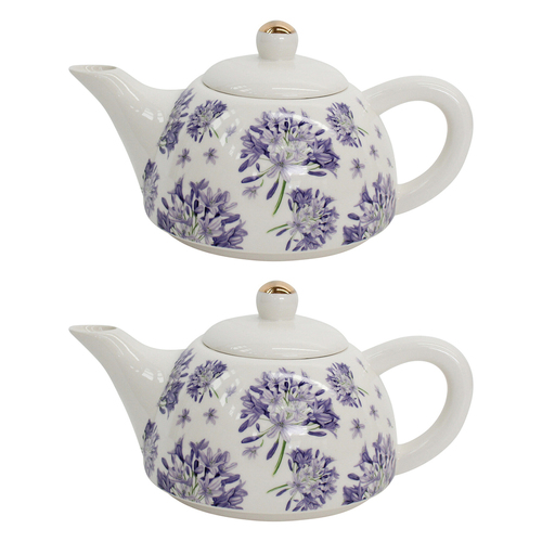 2PK LVD Agapantha 19.5cm Teapot Porcelain Decorative Tea Brewing Pot