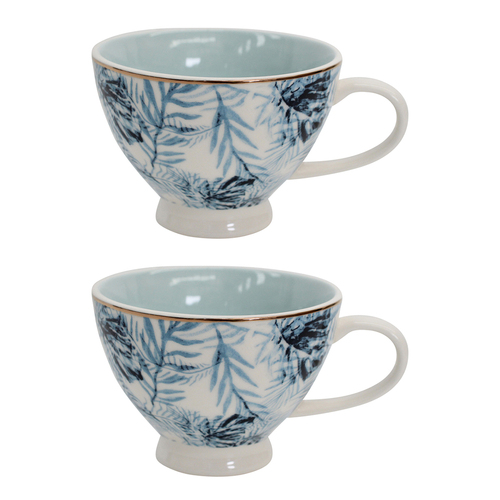 2PK LVD Island Porcelain 13.5cm Coffee/Tea Cup w/ Handle - Blue