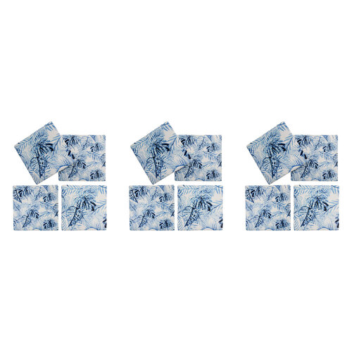 3x 4pc LVD Porcelain Coasters Island Blue Home/Kitchen Decor 10cm Square