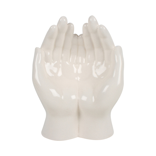 Maine & Crawford Haven 21x15cm Open Hands Porcelain Stand - White