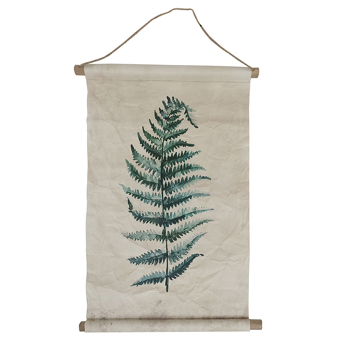 Maine & Crawford Fern Frond Leaf 65CM Canvas Wall Scroll - Assorted