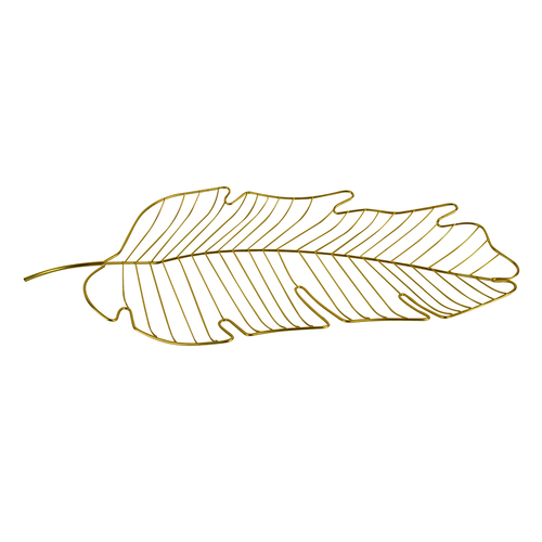 Maine & Crawford Mabbe 67cm Metal Wire Leaf Dish Display - Gold