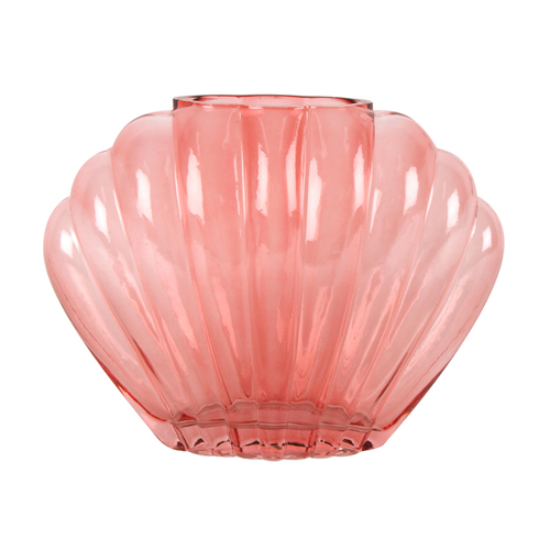 Maine & Crawford Bowie 22x17cm Shell Glass Vase - Pink