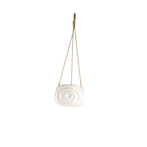 Maine & Crawford Danea 19x14cm Hanging Ceramic Shell Planter - White