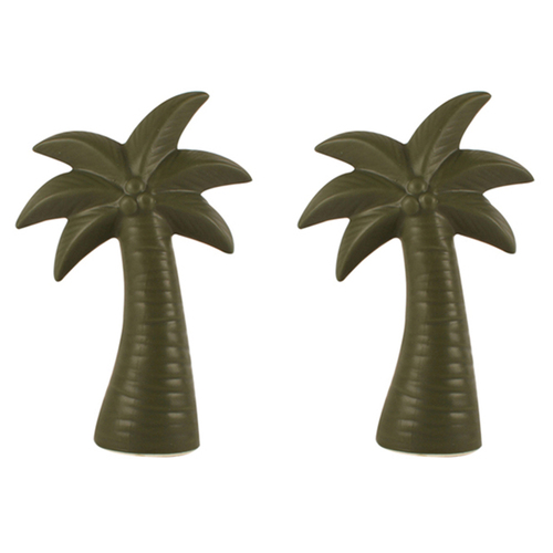 2PK Maine & Crawford Costa Ceramic 19cm Palm Decor - Green