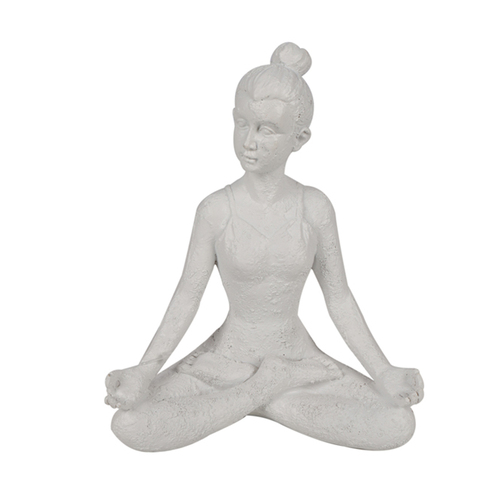 Maine & Crawford Yogi 16x14cm Resin Ornament Decor - White