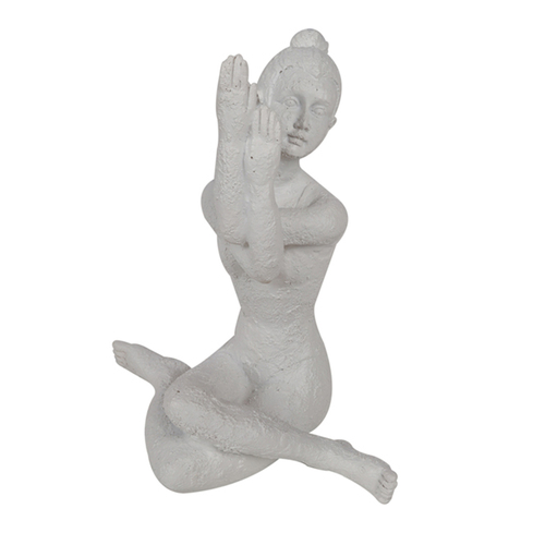 Maine & Crawford Yogi 16x16cm Resin Ornament Decor - White