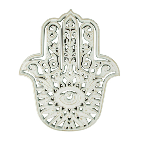 Maine & Crawford Karma 39cm MDF Hand Ornament - White