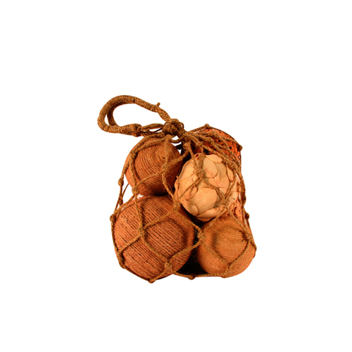 Maine & Crawford 38cm Jute Rope Mixed Leaf Balls Decor - Light Brown