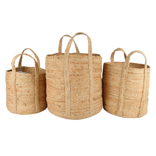 3pc Maine & Crawford Henna Jute 25/30/35cm Basket - Natural