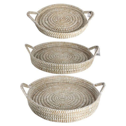 3pc Maine & Crawford Elliot Kans 35/40/45cm Grass Tray Set w/ Handle