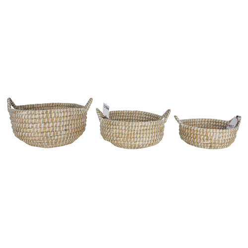 3pc Maine & Crawford Elliot Kans 20/25/30cm Grass Basket - Natural