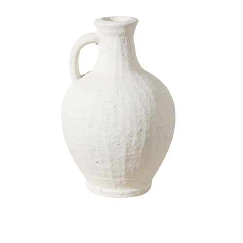 Maine & Crawford Ofelia 30cm Textured Terracotta Vase - Matte White