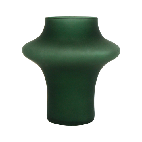 Maine & Crawford Bonita 20x18cm Gourd Glass Vase - Emerald