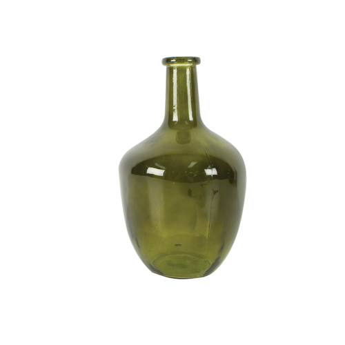 Maine & Crawford Burch Bottle Neck 30x18cm Glass Vase - Green