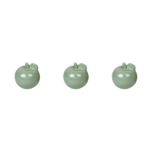 3PK Maine & Crawford Wendell Apple Ornament Ceramic Sage 10cm