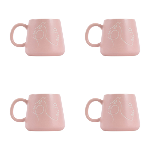 4PK Splosh Heartfelt Sister 440ml Stoneware Mug Coffee/Tea Cup - Pink